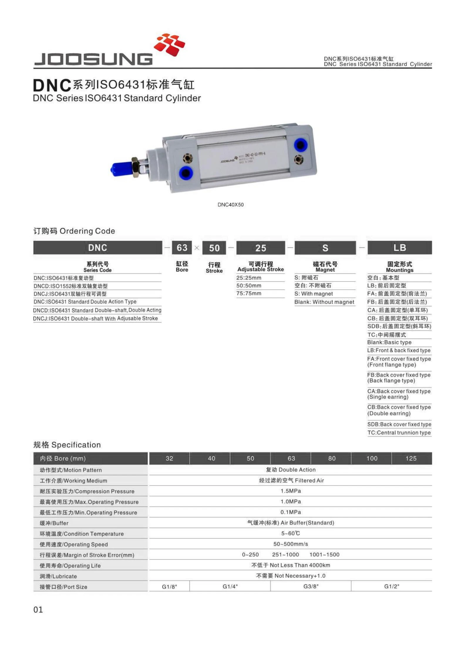 DNC series pneumatic cylinders DNC series pneumatic cylinders